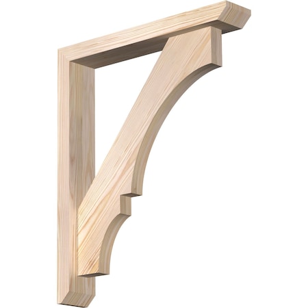 Ekena Millwork Balboa Slat Smooth Bracket w/ Offset Brace, Douglas Fir, 3 1/2"W x 20"D x 24"H BKT0402X20X24BOA06SDF